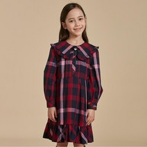 닥스 리틀 닥스키즈 체크 프릴카라 원피스 DRF11NA56M NV