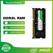 추가 노트북 램 메모리 Avanshare 컴퓨터 DDR3 DDR3L DDR4 Sodimm 4GB 8GB 16GB 1333MHz 1600MHz 2400MHz 2666MHz 3200M, DDR3L 4GB 1600 1.35V