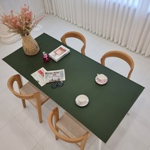 제이토리 양면 가죽 방수 식탁보 식탁매트 테이블보 2인 4인 6인용, 80x140cm, 그린/그레이 양면