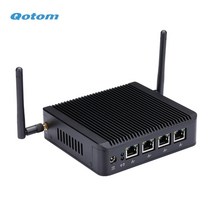 미니PC 초미니PC 초소형 소형 PC 컴퓨터 qotom mini pc q190g4u 라우터방화벽 구축을 위한 4기가비트 NIC 팬리스 pfsense 어플라이언스 j1900 pc, 8기가 램 256기가 SSD, s02 와이파이