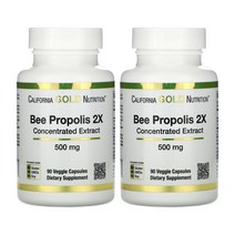 [1+1] CGN 캘리포니아골드뉴트리션 꿀벌 프로폴리스 2X 500mg 90정 베지 캡슐 벌 비 Propolis 추출물, 2개