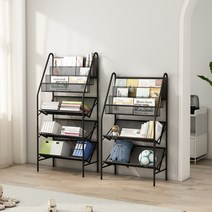 신문가판대 책 꽃이 진열대 매거진랙 홈 거실 사무실 인테리어, 골드 3층