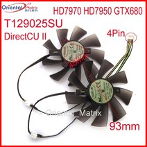 2개/몫 t129025su 93mm 40*40*40mm 12 v 0.38a 4 핀 vga 팬 호환용 asus hd7970 gtx680 directcu ii 그래픽, 없음, 한개옵션0