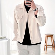 맨즈에버 지퍼 코튼 남자 트러커 자켓