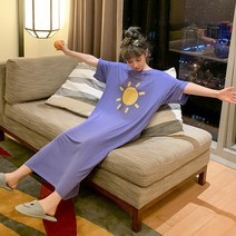 여성용 데일리 심플 원피스 하늘잠옷 등원룩