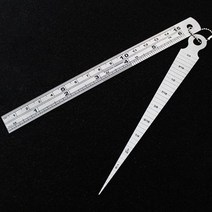 측량 스테인레스 스틸 테이퍼 용접 게이지 테스트 갭 깊이 눈금자 구멍 검사 도구 2 개 1-15mm, 한개옵션0