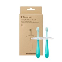 더블하트 유아용 유치브러쉬 3단계 12개월 부터 2p, 민트*2개입, 5세트