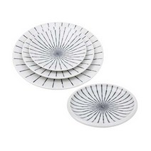 유포코리아 일제-520 521 522 523 546 도자기 빗살 원접시 5종 택1 업소용식기 업소용그릇 반찬접시 반찬기 반찬그릇 도자기그릇, 일제-522 빗살 깊은 원접시 大, 1개