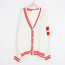 퍼니걸스 배색 박시 가디건_3006