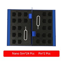 알루미늄 저장 상자 가방 메모리 카드 케이스 홀더 지갑 나노 SIM 및 핀, CHINA, 02 Blue