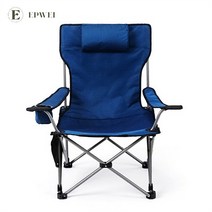EPWEI 롱릴렉스 캠핑 체어 1인용 리클라이너 접이식 침대의자 초경량 휴대용 의자, 블루 솔리드 천, 1개