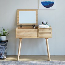 [데코라인] 산타나 입식화장대, 네츄럴오크