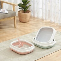 기타 바보사랑[펫블라썸]고양이 오픈형 평판 화장실 대형, 핑크
