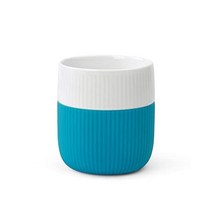 Royal Copenhagen 로얄 코펜하겐 플루티드 콘트라스트 1062480 캐리비안 머그 도자기 청록색 / 흰색 33cl 크기: 8.5 cm x 10