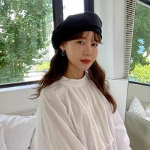 블랙 베레모 여성 심플한 패션 기본 스타일 화가 모자