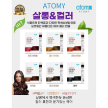 (애터미) 정품 멋내기 새치 겸용 염색약 천연단백질특허성부함유 애터미살롱앤컬러, 특허성분브라운, 1개