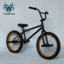 BMX 묘기 스턴트 자전거 20인치 성능 소형 휠 멋진 자유형 거리 경주 액션 브레이크가없는 트릭, 밝은 은색 빨간색 이중 원