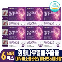 갱년기 여성 건강 회화나무 열매 추출물 소포리코사이드 대두이소플라본 뼈건강 비타민D 미네랄, 60정, 6개