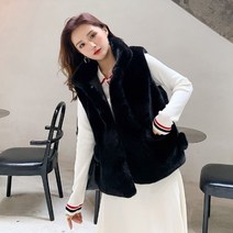명품 밍크 베스트 퍼조끼 수입 모피조끼 토끼털조끼 인조밍크조끼 2022 겨울 밍크 벨벳 여성용 벨벳 짧은 코트 밍크 모 모피 탑