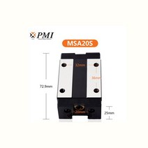 베어링하우징 스티어링 프린팅기 잠금 PMI-선형 가이드 슬라이더 블록 사각 레일 베어링 MSA15/20/25/30/, 03 MSA20SSSF