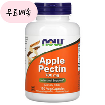 [나우푸드]-M1-NOW Apple Pectin 사과펙틴 700 mg 120개입 프로바이오틱 비건, 1개