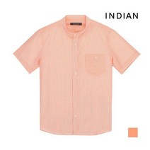 [INDIAN] 스트라이프 원포켓 코튼 반팔 셔츠__MIKNSUM3191
