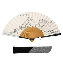 일본제 교부기코 인정 브랜드 천 붙여 부채 [묵화 조수 희화]맨즈 선물 일본화