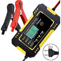 AGM배터리 자동차 오토바이 배터리 모토 납산 AGM 젤 VRLA 스마트 디지털 LCD 12V 6A, 2.Yellow EU Plug