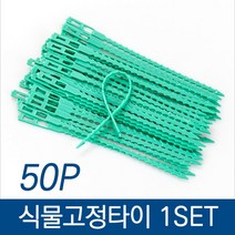 식물 고정 타이 50P 식물고정타이 케이블타이 작물고정타이 가든타이 식물끈 원예용끈, (중)17cm