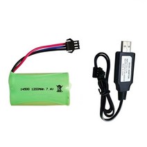 14500 리튬 이온 배터리 SM3P 플러그 원격 제어 물총알 총 장난감 RC 부품 2S 74V 배터리 USB 충전기 74V 1200mAh, 5.보라색