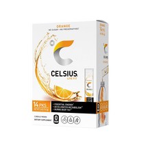 [1/2/3/4/5/6박스 택1] Celsius 셀시어스 온더고 오렌지맛 무설탕 분말 14스틱 /박스, 14패킷1박스 ( 3개 )