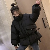 겨울 블랙 잠파 숏패딩 여성 귀여운 캐주얼 패딩 화이트 레드 점퍼 면 재킷 아우터 코트 학생 짧은
