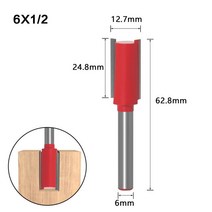 트리머비트 액세서리 세트 생크 스트레이트 비트 텅스텐 카바이드 싱글 더블 플루트 라우터 비트 목공 도구용 목재 밀링 커터, zd 6x1 2