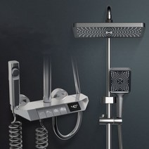 샤워기헤드 필터 블랙 레인 폴 욕실 샤워 수도꼭지 세트 헤드 분무기, A6-Hot Cold