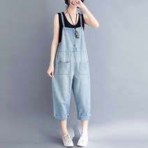 런메시Runmecy 데님 봄 멜빵바지 오버롤 점프수트 청멜빵바지