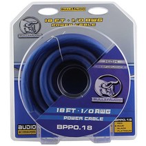 Bullz Audio BPP0.18BL 1/0 게이지 18피트 자동차 오디오 전원 와이어 접지 케이블 블루