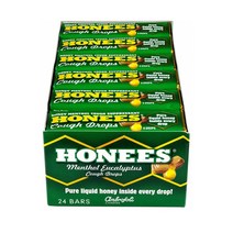 Honees 허니스 커프 드롭 허니 멘솔 기침 캔디 24개입 Honey Menthol Cough Drops, 1팩