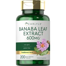 Banaba 바나나 잎 추출 Leaf 600mg 200캡슐, 200정