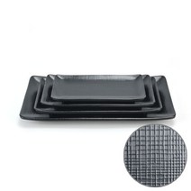 매트 블랙 직사각접시 체크(흑) 멜라민그릇 DS-7834, 직사각접시 체크(흑) DS-7835