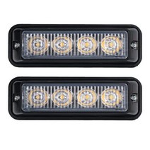 자동차 스트로브 라이트 위험 신호 비상 플래시 램프 범용 트럭 12V 24V 4LED 6LED 점멸등 바 2 개, 2 Pieces 4-LED Light_Red