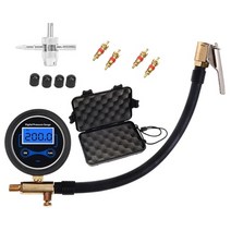 압력계 압력게이지 공기 척 앰프가있는 디지털 자동차 트럭 공기 타이어 팽창기 디지털 자동차 호스 타이어 도구, 노란색