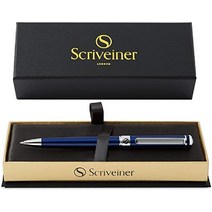 Scriveiner 블랙 볼펜 - 24K 골드 피니쉬 럭셔리펜, 자정 블루