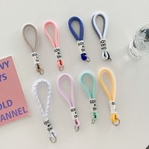 다양한 컬러 로프 스트랩 고리 줄 키링 손잡이 핸드폰줄 핑거그립 가방 열쇠 차키 자바라 걸이 악세사리, mc367 오렌지블루