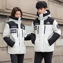 Cold Fly 남성 겨울 캐주얼 루즈핏 기모 방풍 패딩 90% 화이트 오리털