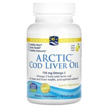 노르딕 내추럴스 Arctic 대구 간 오일 레몬 90캡슐, 180 개