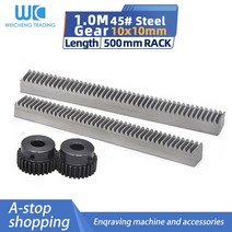 랙기어 고정밀 기어 랙 스틸 기어 1Mod 1 모듈러스 10x10x500mm M 17 톱니 15 피니언 45 2PCs/로트, 3.5mm hole - 15 teeth