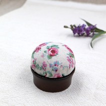 마미쏘잉 내츄럴플라워 우드핀쿠션 프랑스자수 퀼트용 핀꽂이 바늘꽂이 자석핀방석