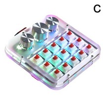 매크로 키보드 캐드 영상편집 모델링 개발자 일러스트 디자이너 한손 키보드 노브 15key + 3, 빨간 스위치 cstyle
