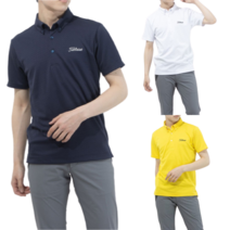 타이틀리스트 골프웨어 브라이트 자카드 반팔티셔츠 남성 봄 여름 카라티 이월상품