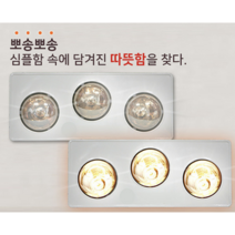 욕실 히터 램프 3구 난방기 순간발열 습기 고망온열기 국내생산 방수램프 원적외선방출 스틸바디 조명 편리한설치 안전등급 절전형 예열없는 빠른작동, HV-4993r [레드]